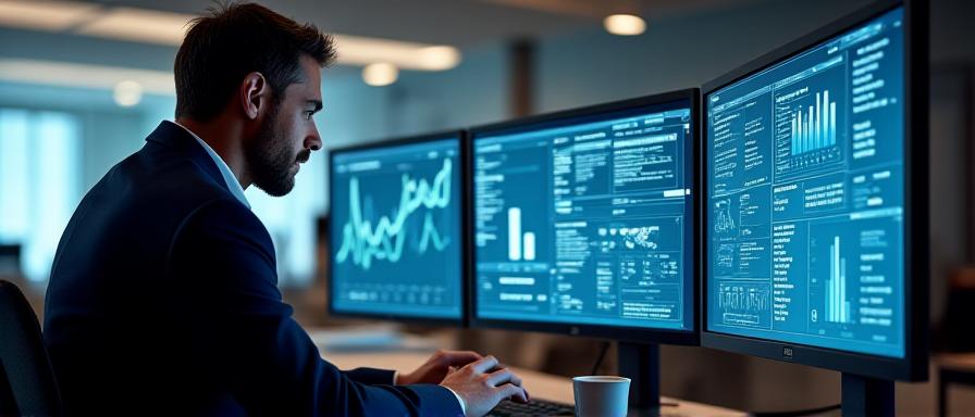 HRテクノロジーのダッシュボードを分析するコンサルタント